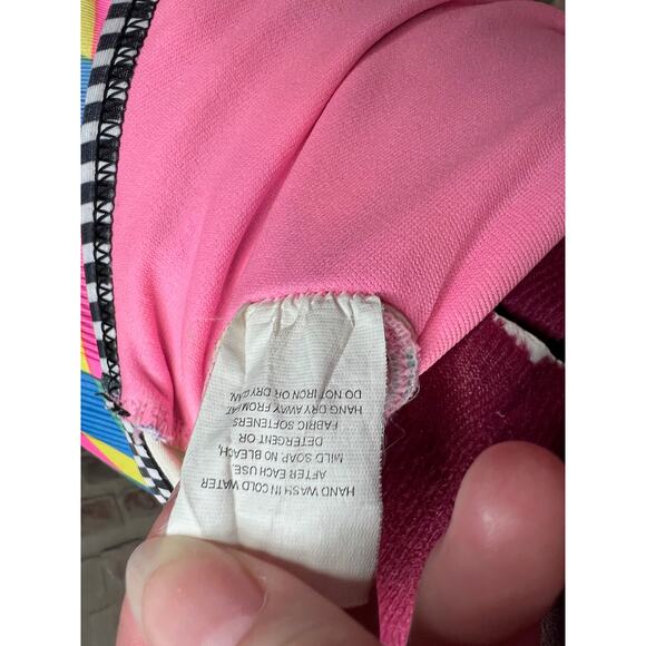 Dolphin swimsuit one piece waves yellow pink green blue - Picture 10 of 11